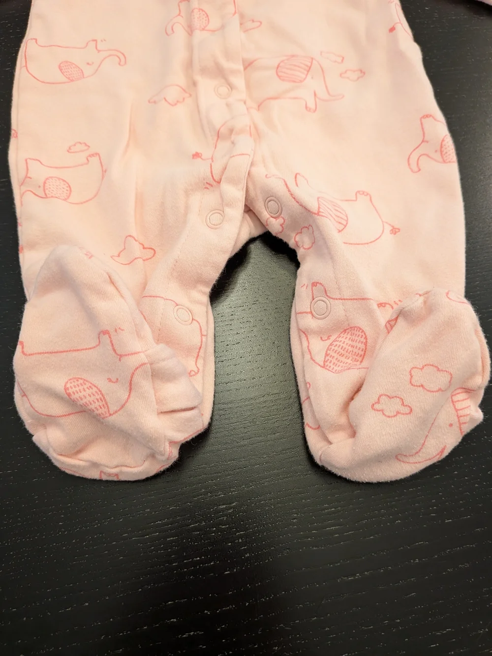 Carter's Pink Elephant Print Footed One-Piece Pajamas
